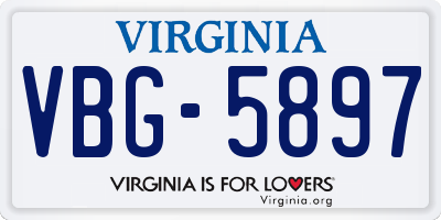 VA license plate VBG5897