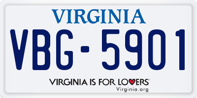 VA license plate VBG5901