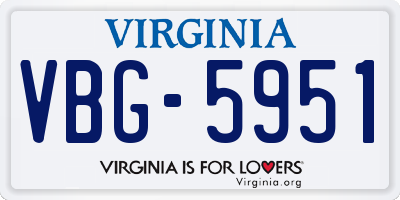 VA license plate VBG5951