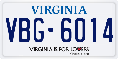 VA license plate VBG6014