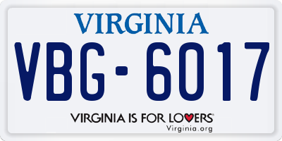 VA license plate VBG6017