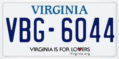 VA license plate VBG6044