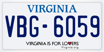 VA license plate VBG6059