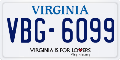 VA license plate VBG6099