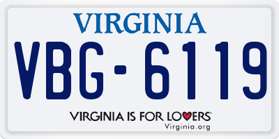 VA license plate VBG6119