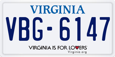VA license plate VBG6147