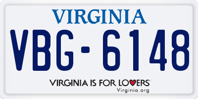 VA license plate VBG6148