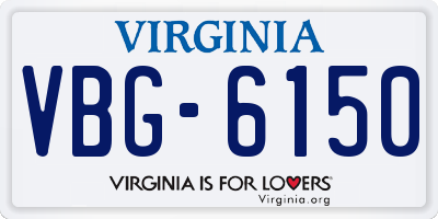 VA license plate VBG6150