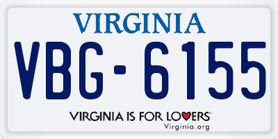 VA license plate VBG6155
