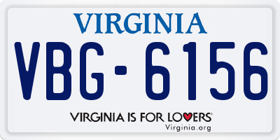 VA license plate VBG6156