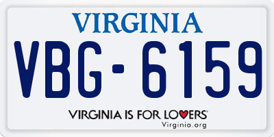 VA license plate VBG6159