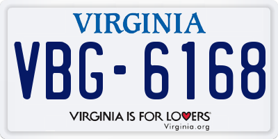 VA license plate VBG6168