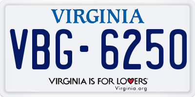 VA license plate VBG6250
