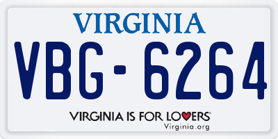 VA license plate VBG6264