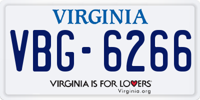 VA license plate VBG6266