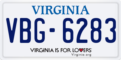 VA license plate VBG6283