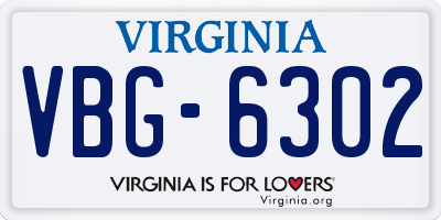 VA license plate VBG6302