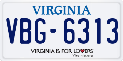VA license plate VBG6313