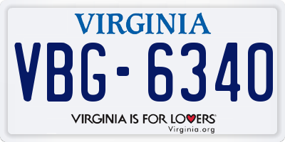 VA license plate VBG6340