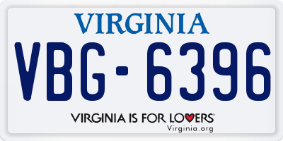 VA license plate VBG6396