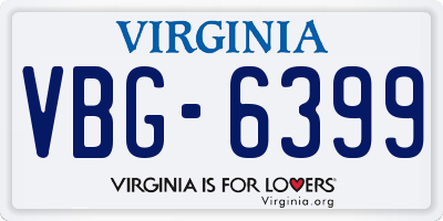 VA license plate VBG6399
