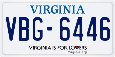 VA license plate VBG6446