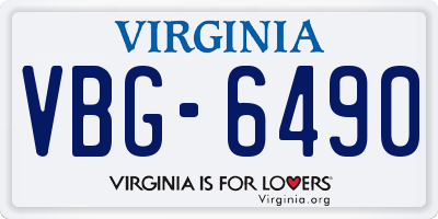 VA license plate VBG6490
