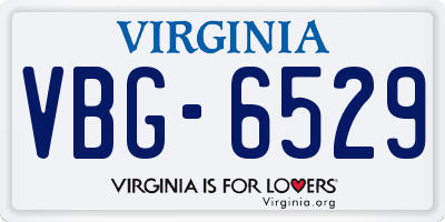 VA license plate VBG6529