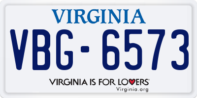 VA license plate VBG6573