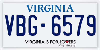 VA license plate VBG6579