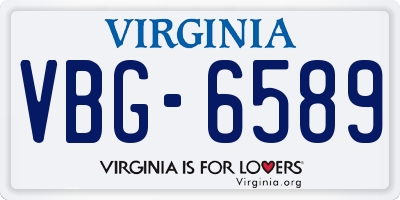 VA license plate VBG6589