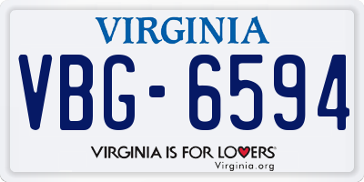 VA license plate VBG6594