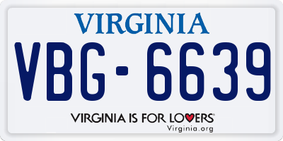 VA license plate VBG6639