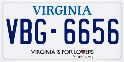 VA license plate VBG6656