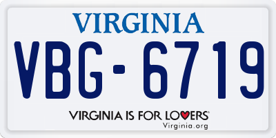 VA license plate VBG6719