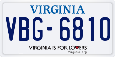 VA license plate VBG6810