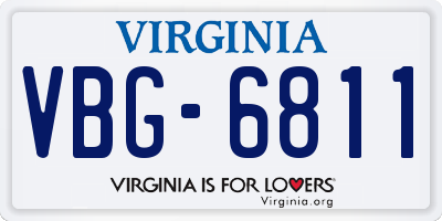 VA license plate VBG6811
