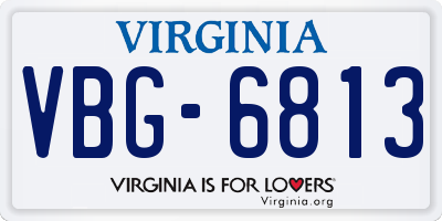 VA license plate VBG6813