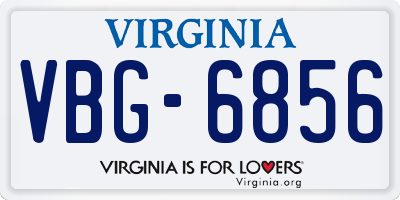 VA license plate VBG6856