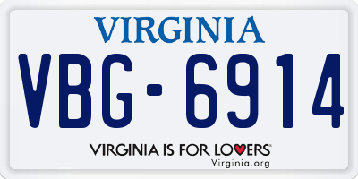 VA license plate VBG6914
