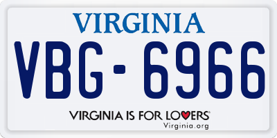 VA license plate VBG6966