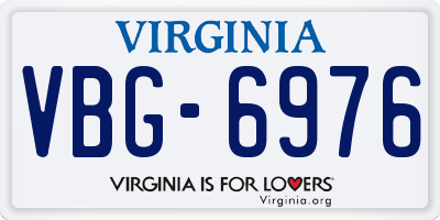VA license plate VBG6976