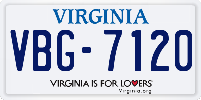 VA license plate VBG7120