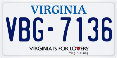 VA license plate VBG7136