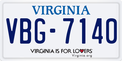 VA license plate VBG7140