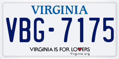 VA license plate VBG7175