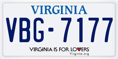 VA license plate VBG7177