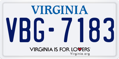VA license plate VBG7183
