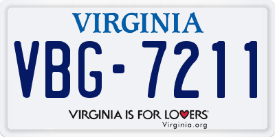 VA license plate VBG7211