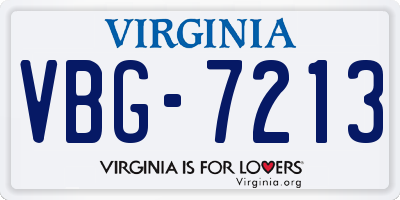 VA license plate VBG7213